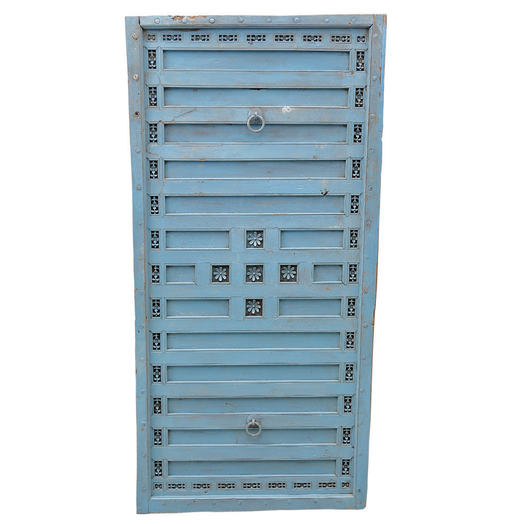19th Century Turquoise Carved Ceiling Panel