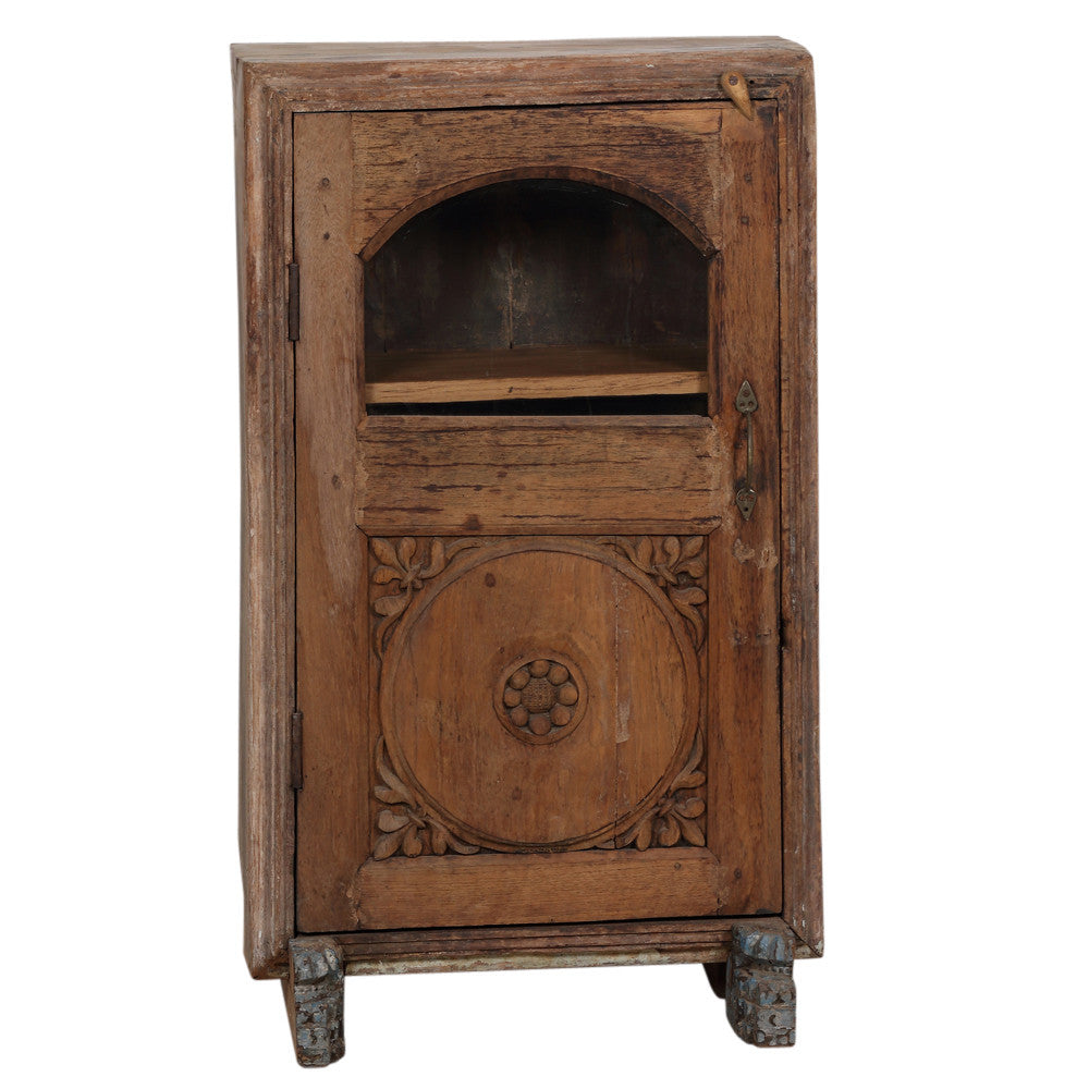 Wooden Sunburst Carved Cabinet