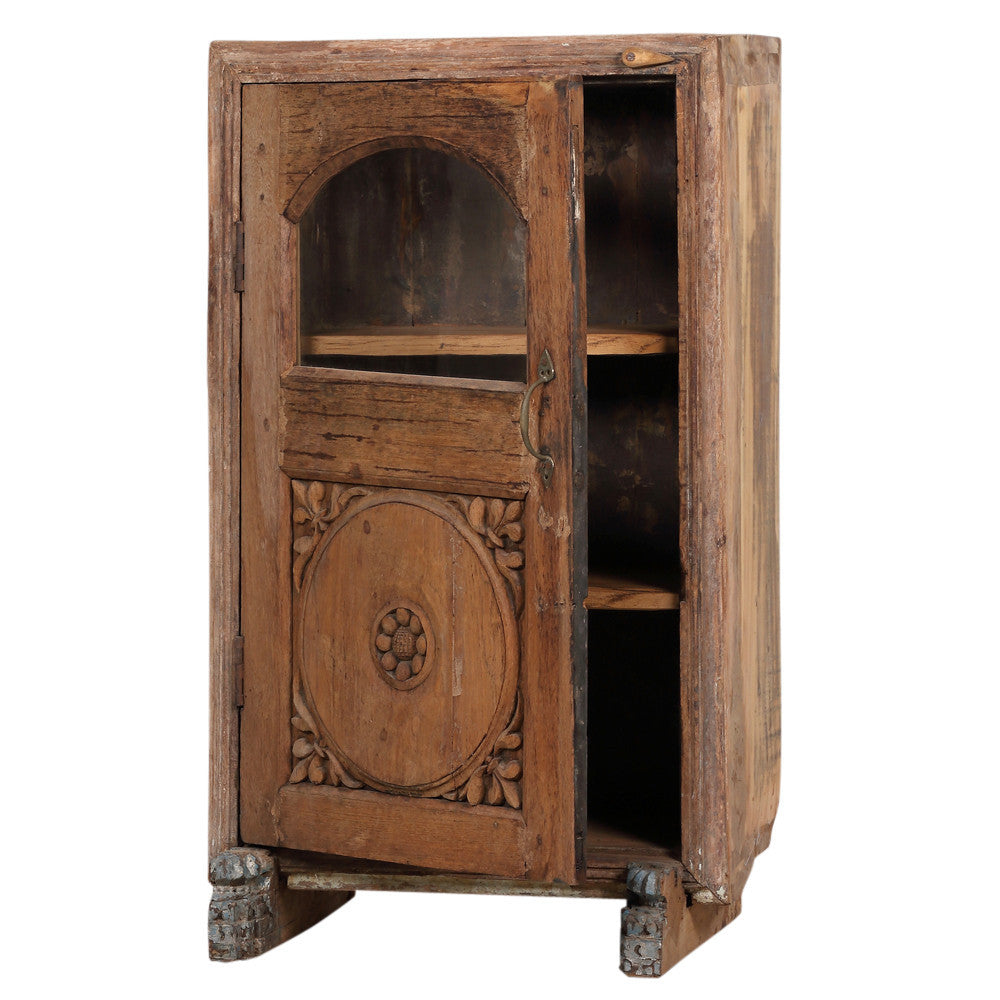 Wooden Sunburst Carved Cabinet