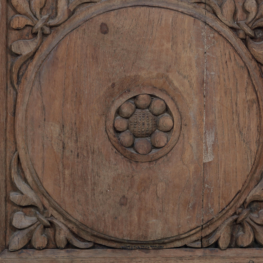 Wooden Sunburst Carved Cabinet
