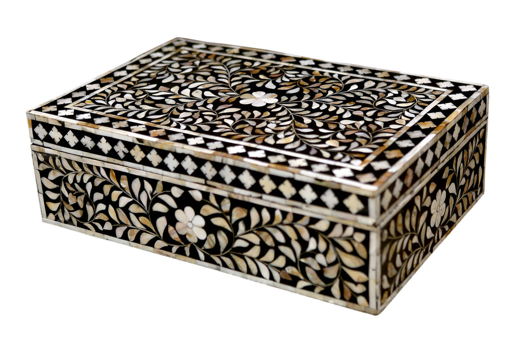 Ebony Mother Of Pearl Inlay Box