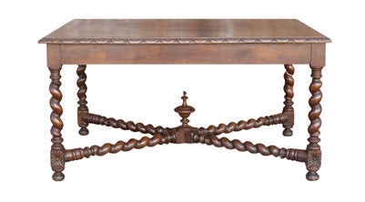 Antique French Oak Barley Twist Table