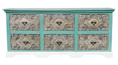 Aqua Carved Dresser