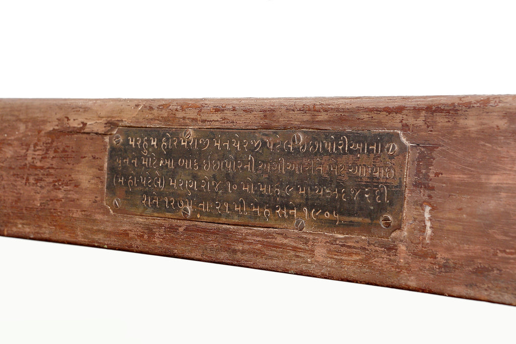 Antique Teak Cast Iron Bench