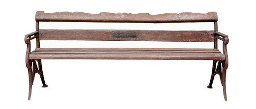 Antique Teak Cast Iron Bench