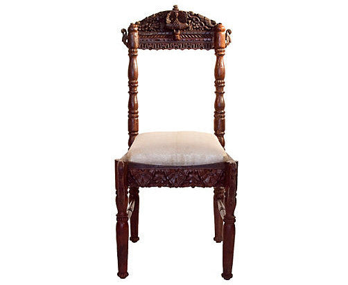 Anglo Indian Peacock Chairs, Pair