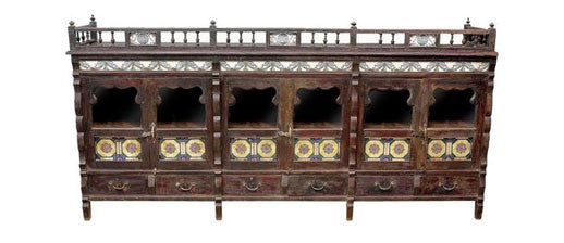 Rare British Colonial Tile Sideboard