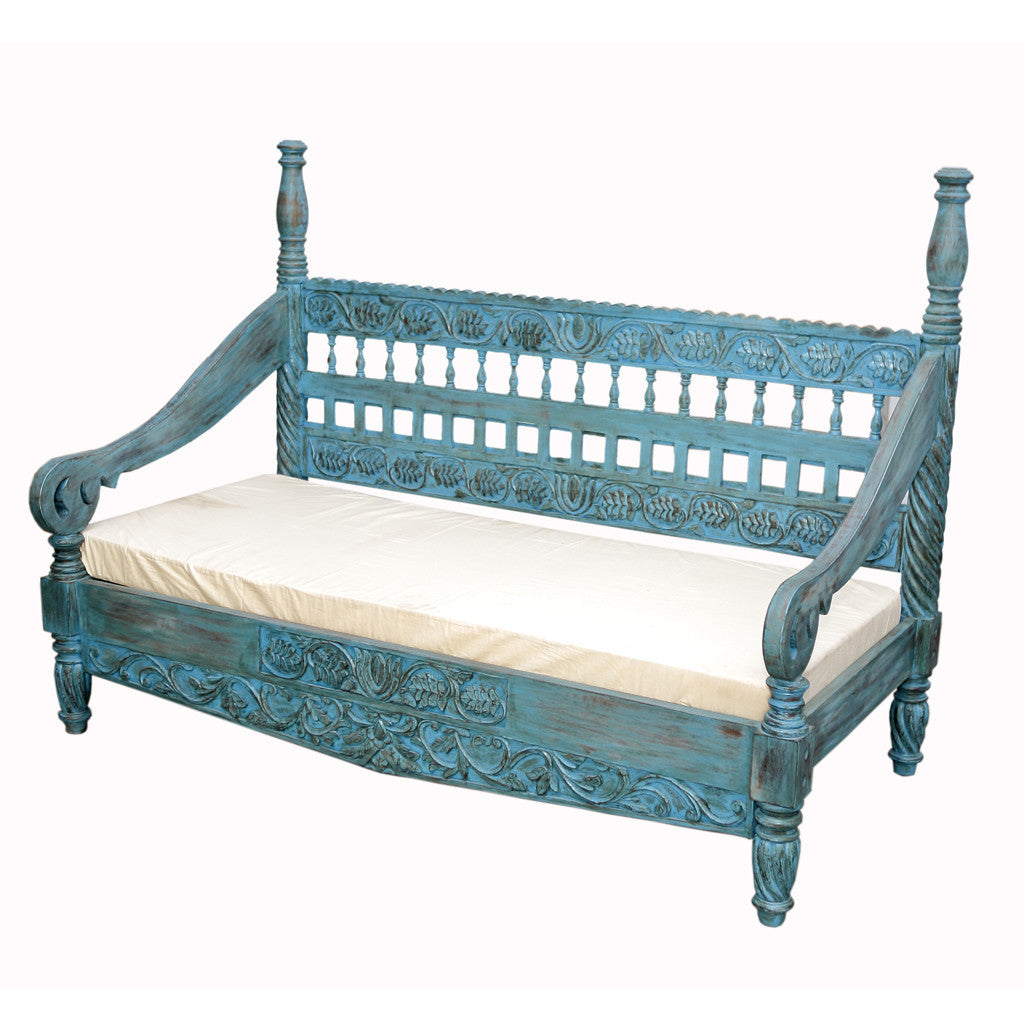 Bali Carved Daybed (Turquoise)