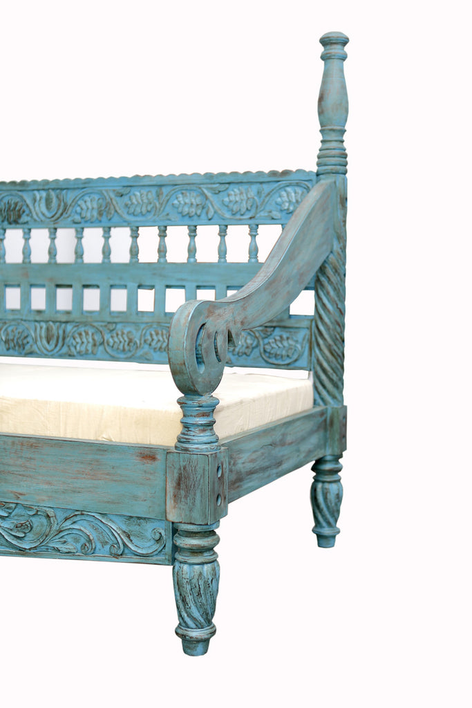 Bali Carved Daybed (Turquoise)