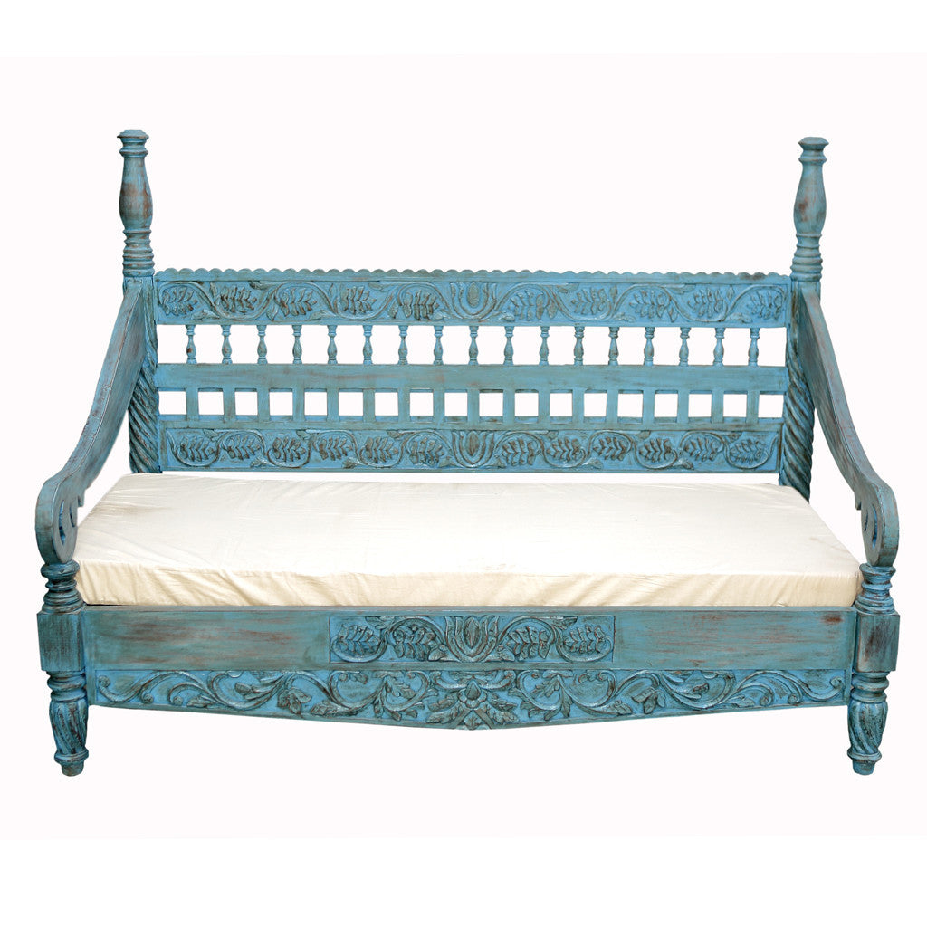 Bali Carved Daybed (Turquoise)