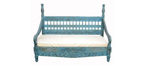 Bali Carved Daybed (Turquoise)