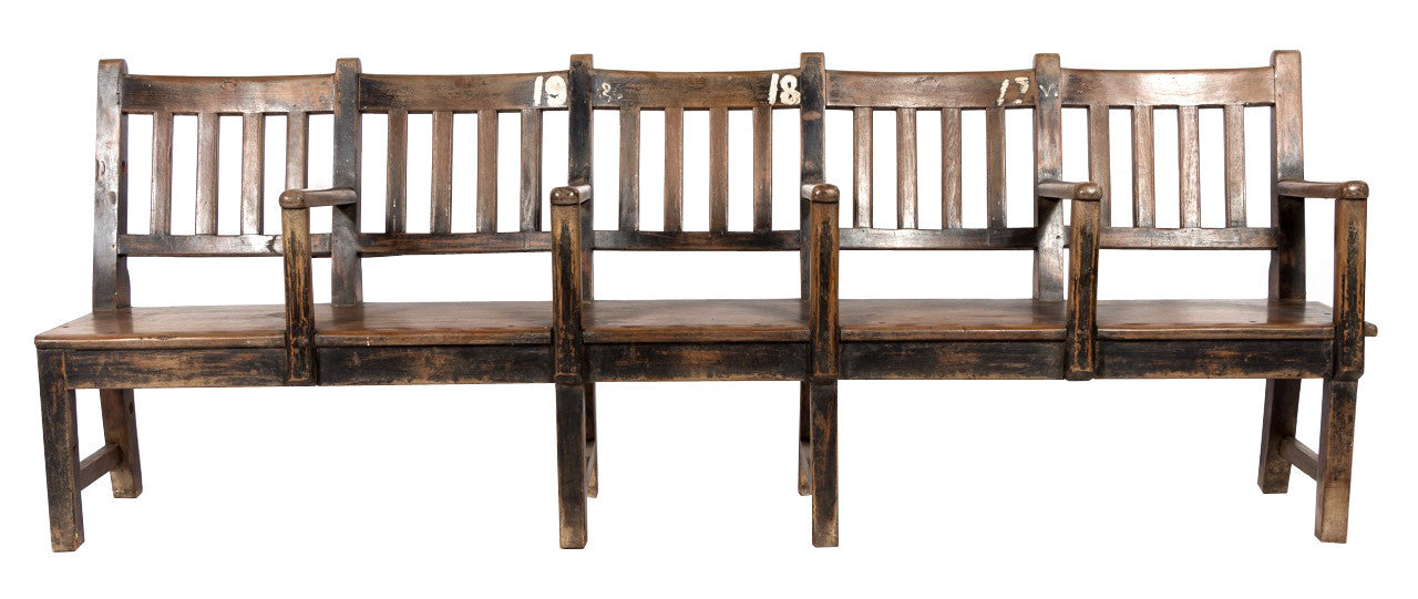 Antique Colonial Outdoor Theater Bench II