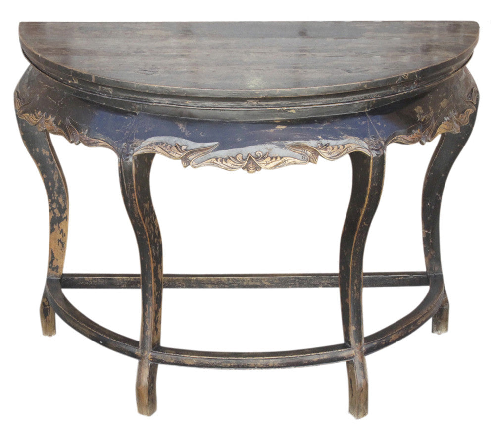 19th Century Asian Demilune Table