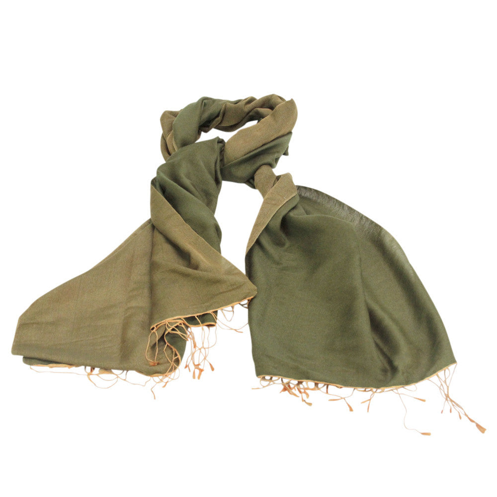 Olive Pashmin Woolen Shawl
