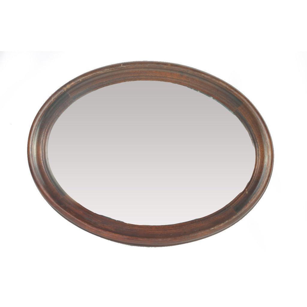 French Mahogany Oval Mirror
