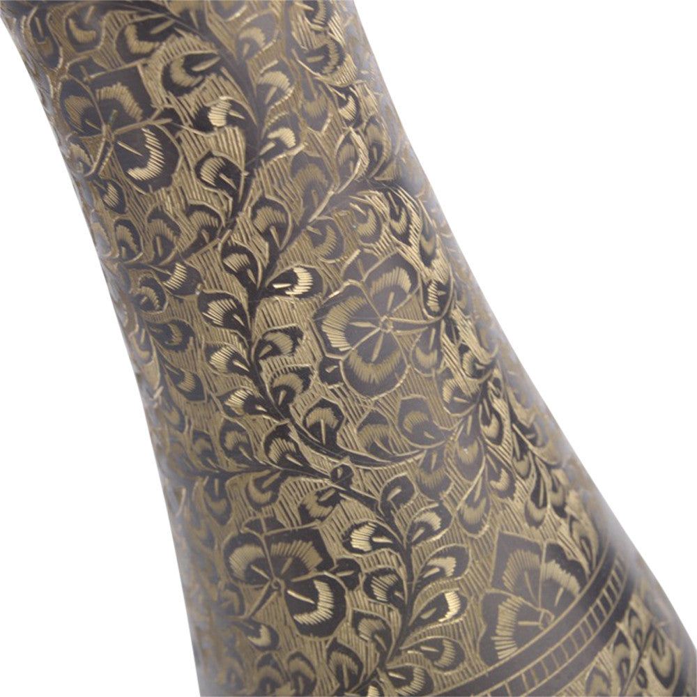 Pair Of Brass Etched Vases