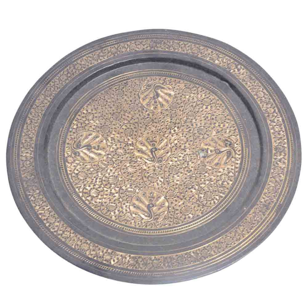 Indo Persian Brass Etched Wine Set