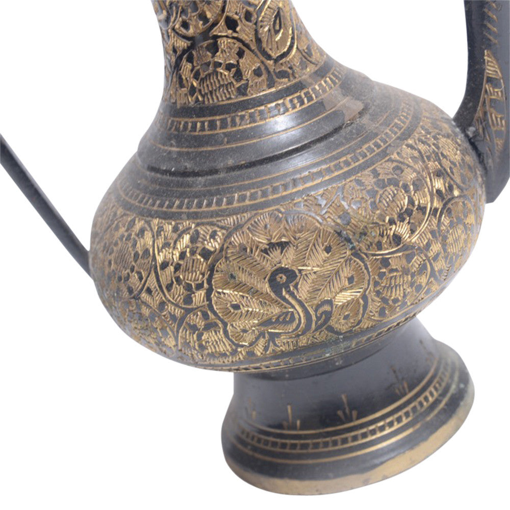 Indo Persian Brass Etched Wine Set