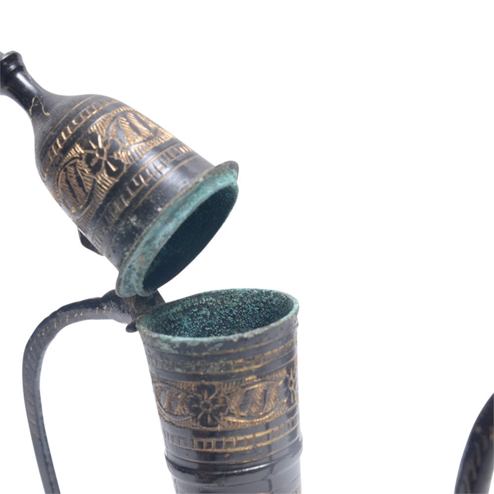 Indo Persian Brass Etched Wine Set