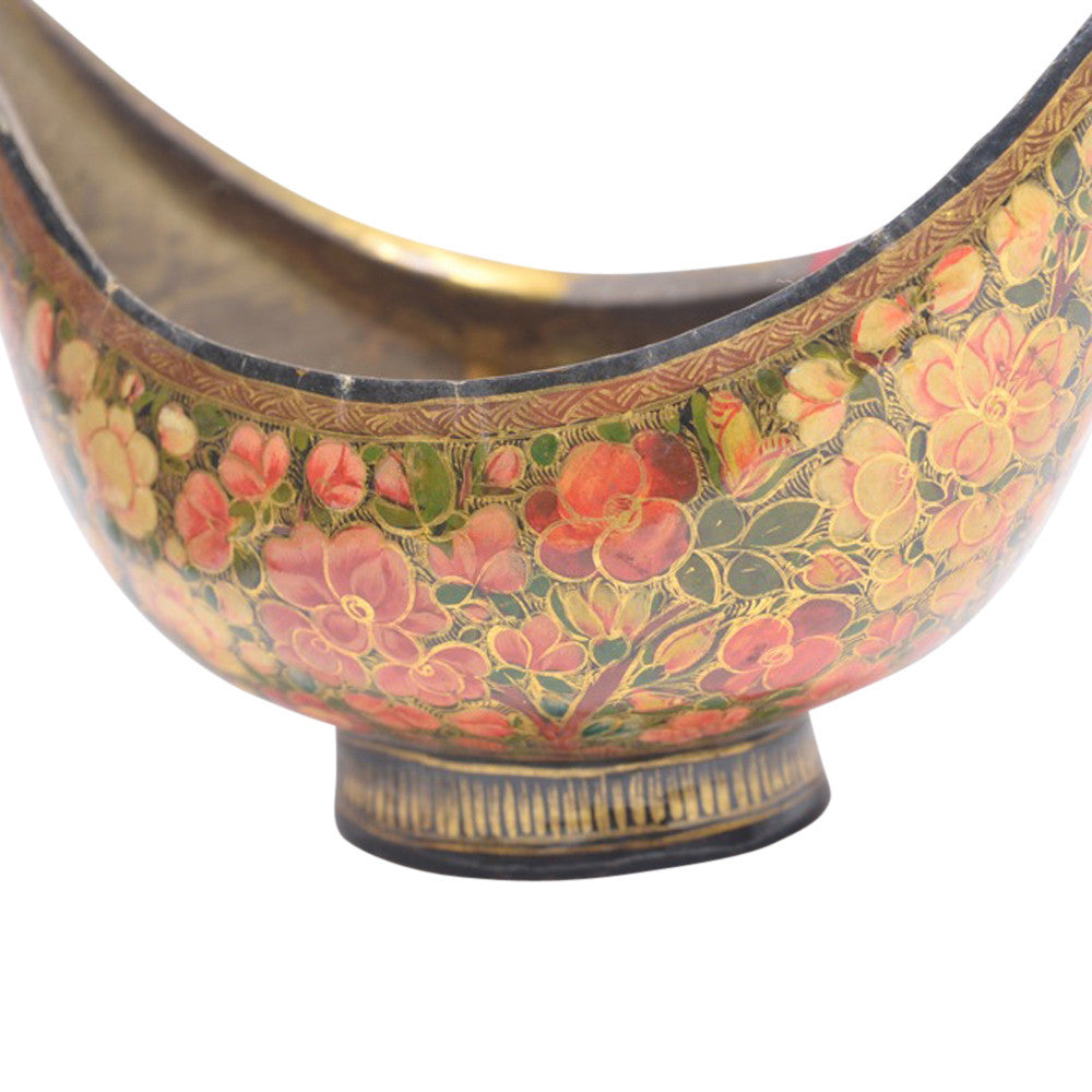 Pair Of Hand Painted Kashmiri Kashkul Bowls