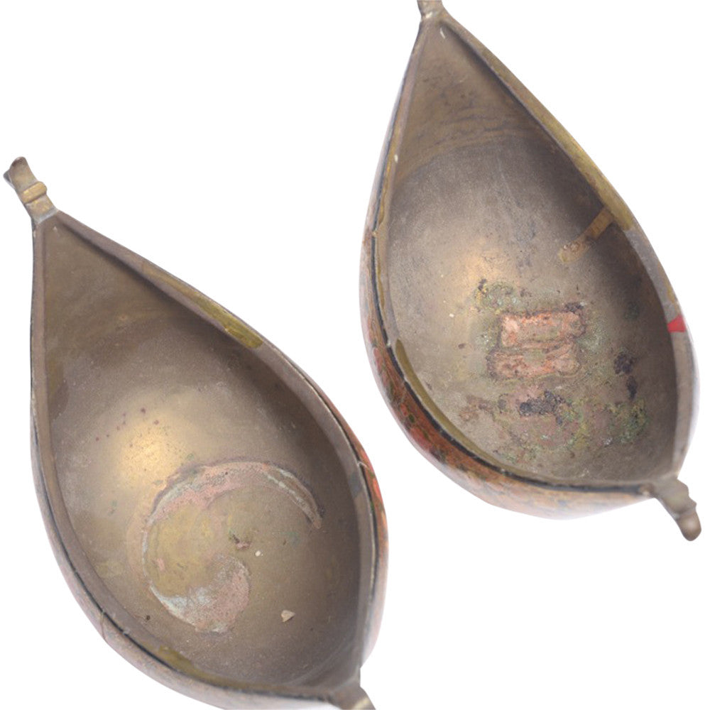 Pair Of Hand Painted Kashmiri Kashkul Bowls