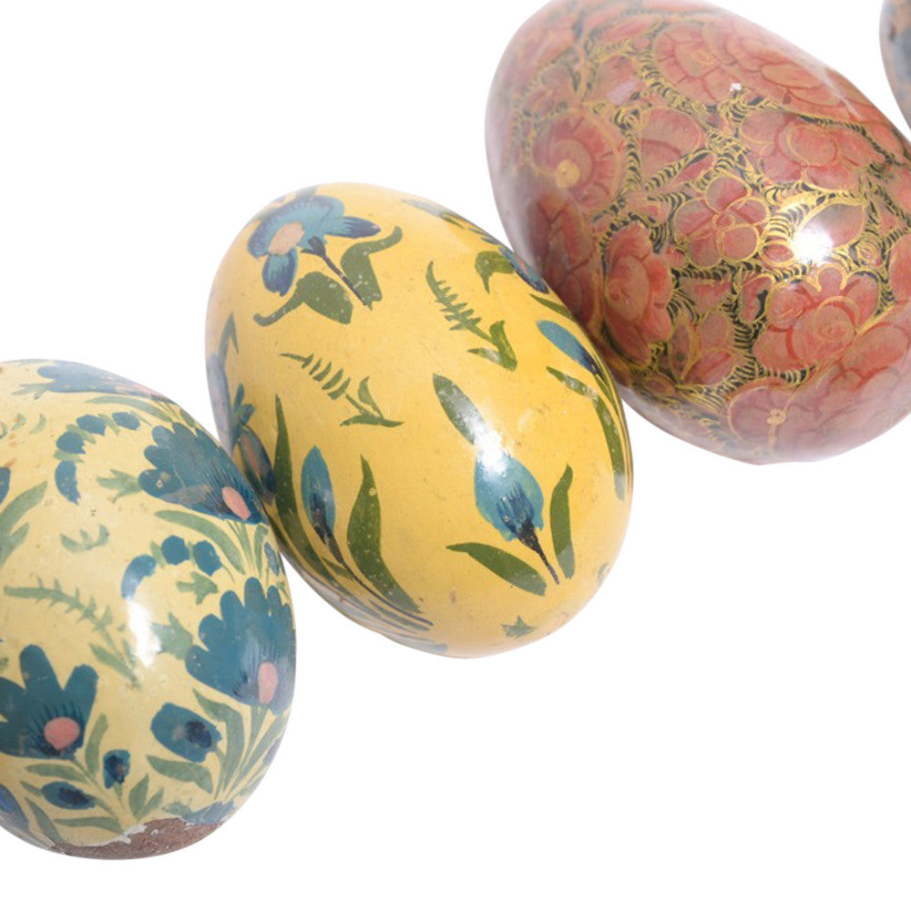 Decorative Kashmiri Hand Painted Eggs, Set Of 4