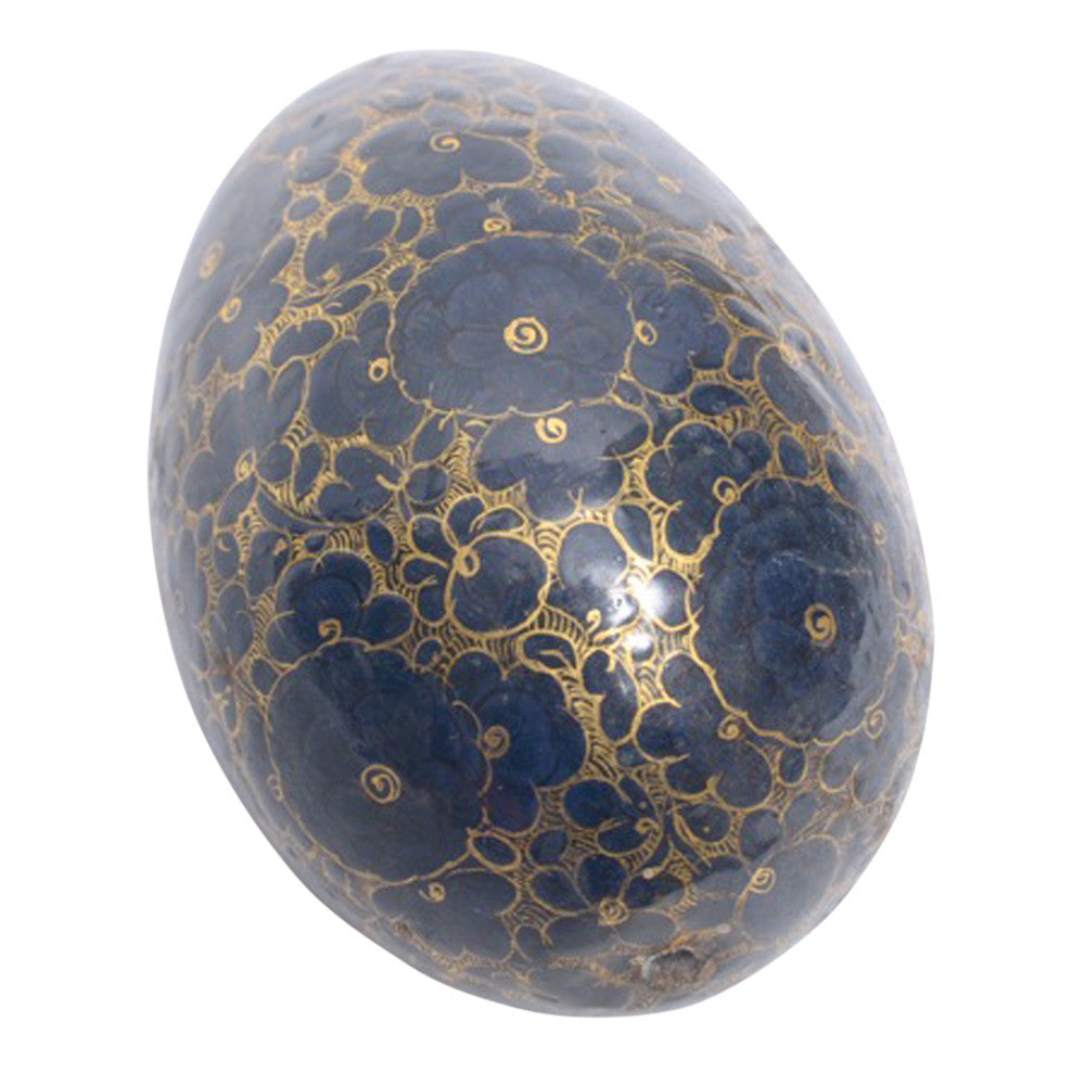 Royal Blue Hand Painted Kashmiri Egg