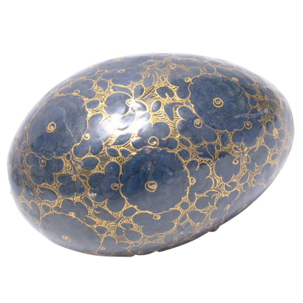 Royal Blue Hand Painted Kashmiri Egg