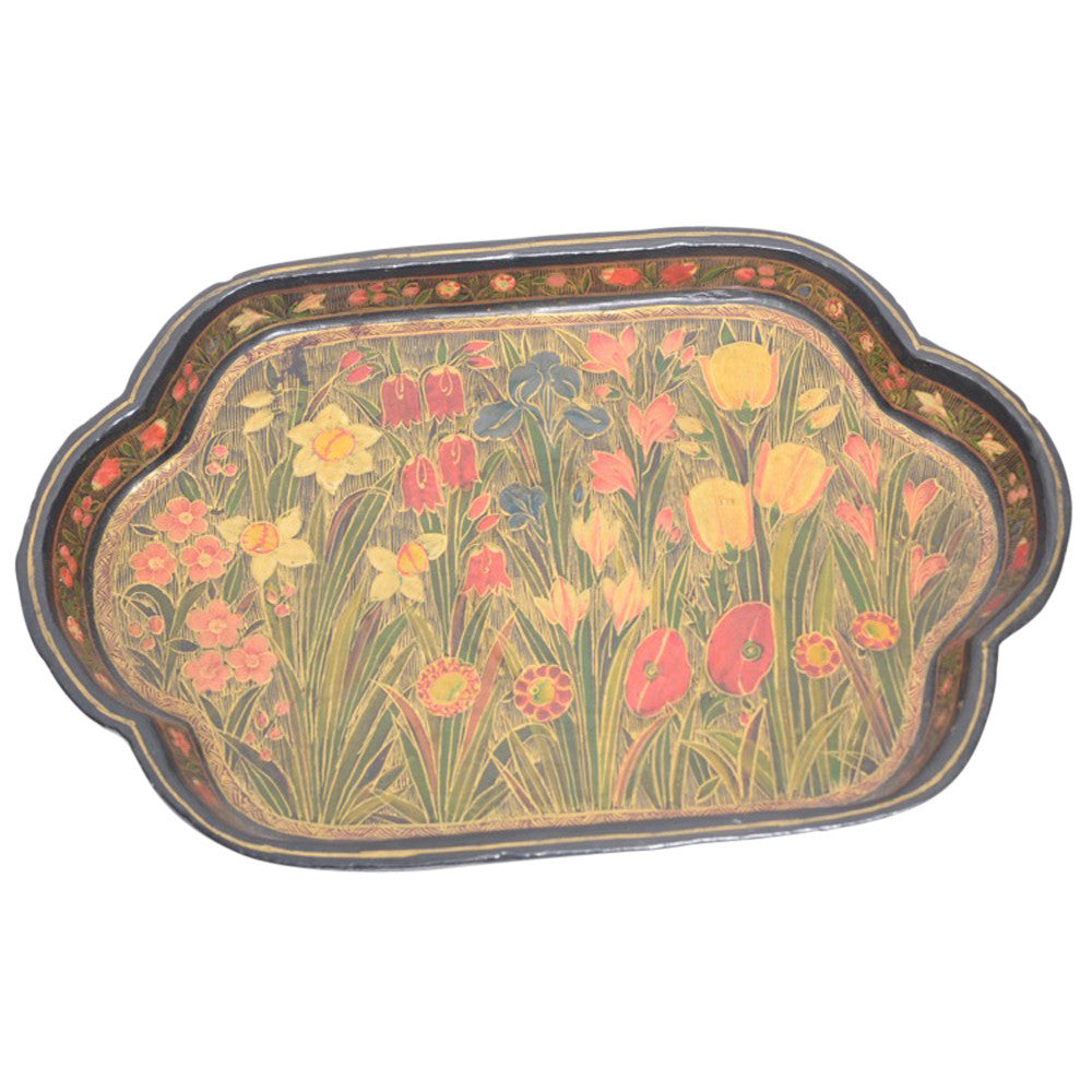 Blooming Hand Painted Kashmiri Tray