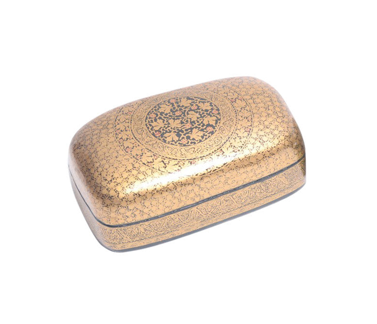 Ebony & Gold Vine Kashmiri Hand Painted Box