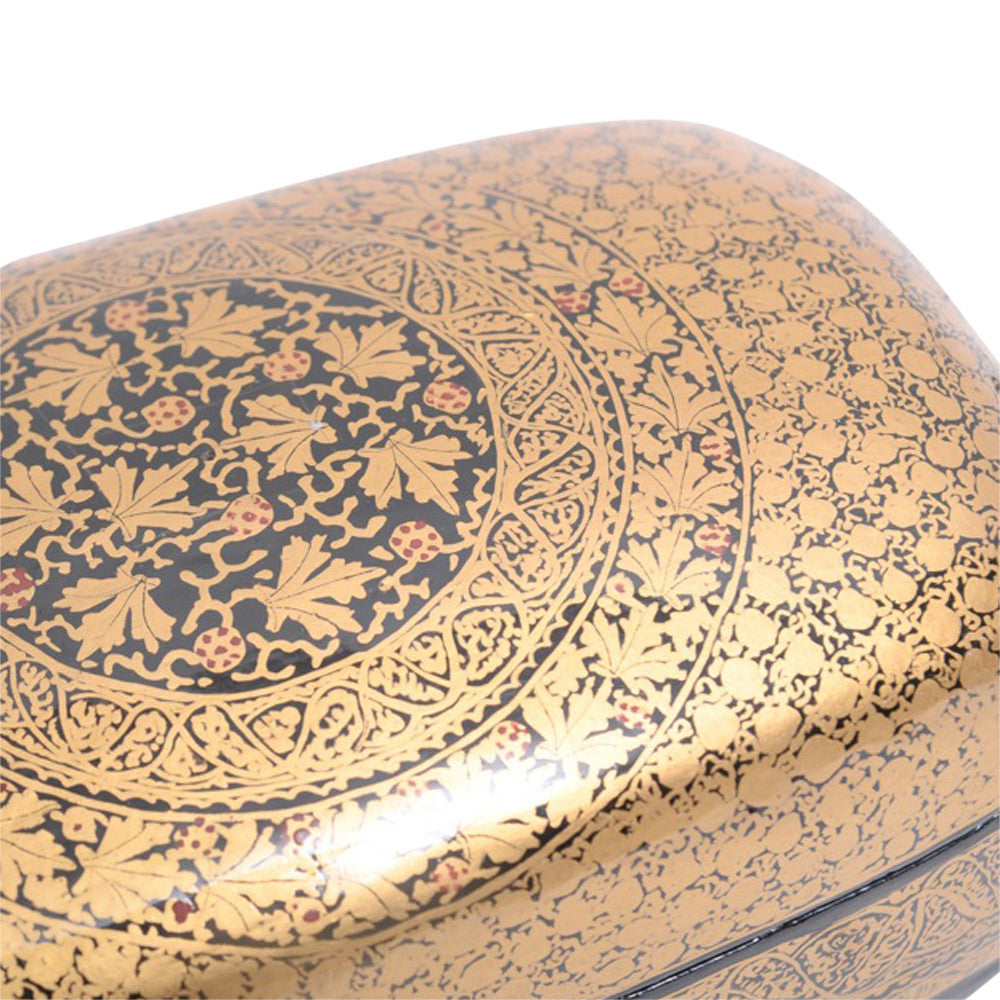 Ebony & Gold Vine Kashmiri Hand Painted Box