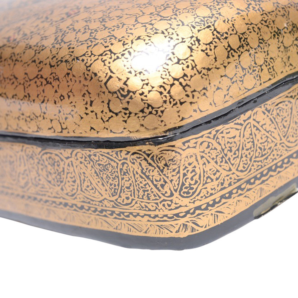Ebony & Gold Vine Kashmiri Hand Painted Box