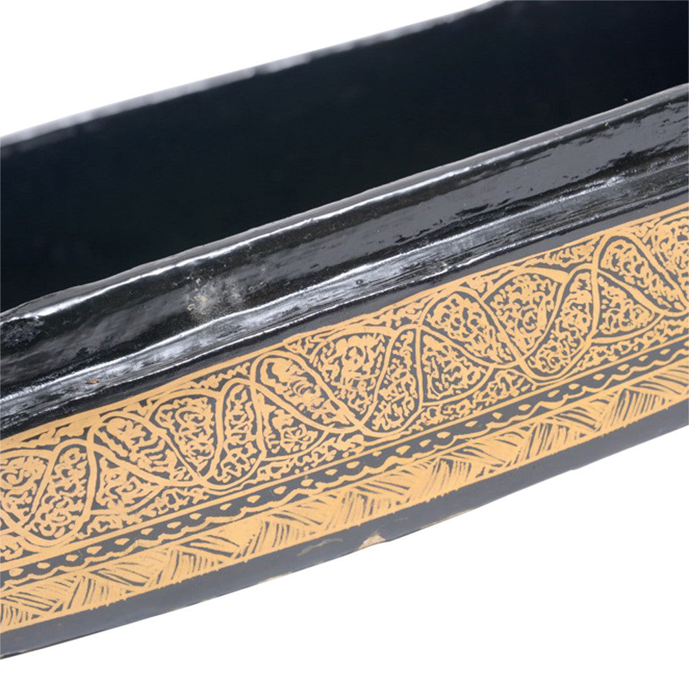 Ebony & Gold Vine Kashmiri Hand Painted Box