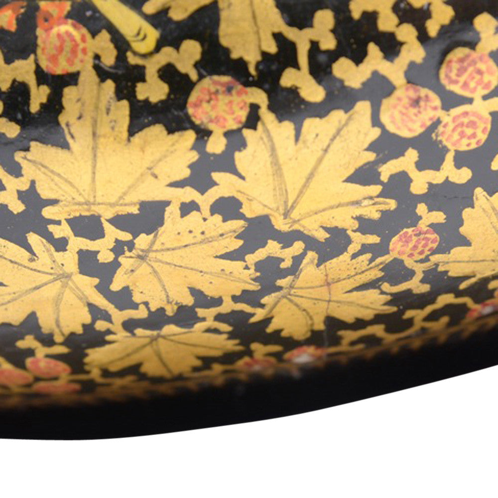 Goldenrod Hand Painted Kashmiri Bowl W/ Brass Lining