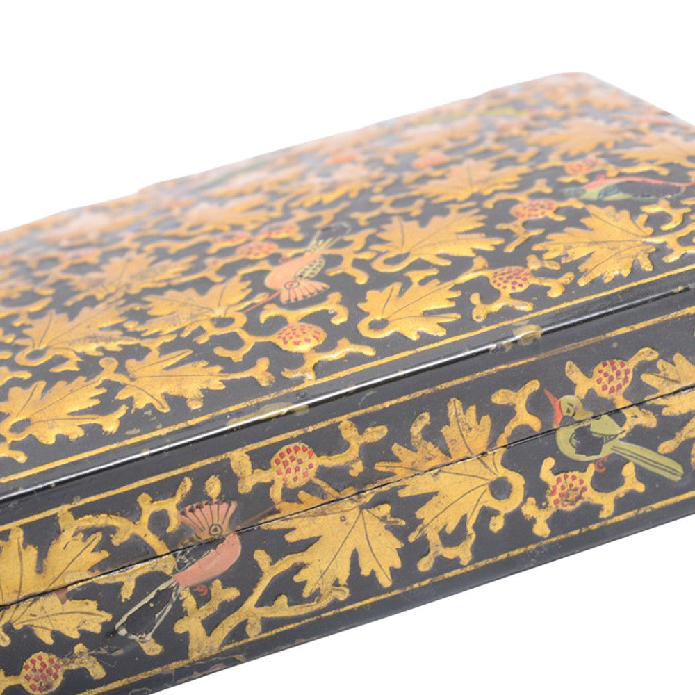 Golden Leaf Kashmiri Hand Painted Box