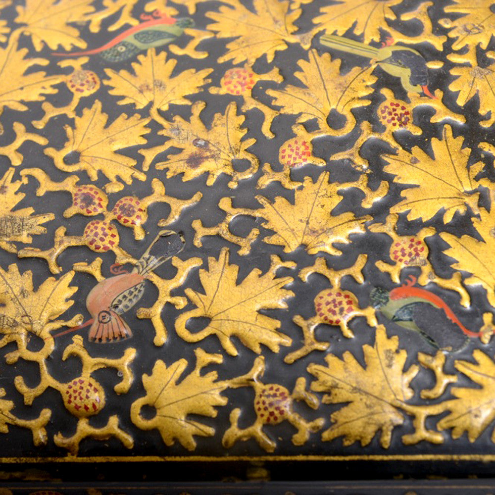 Golden Leaf Kashmiri Hand Painted Box