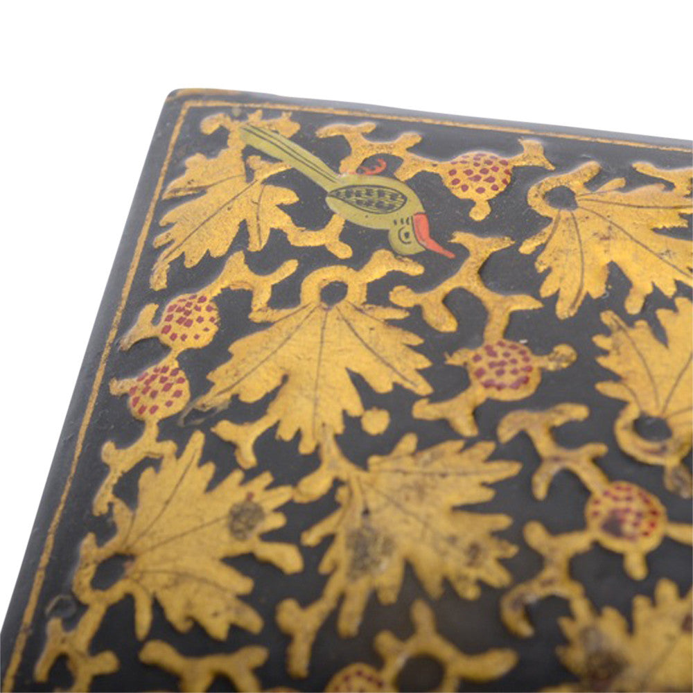 Golden Leaf Kashmiri Hand Painted Box