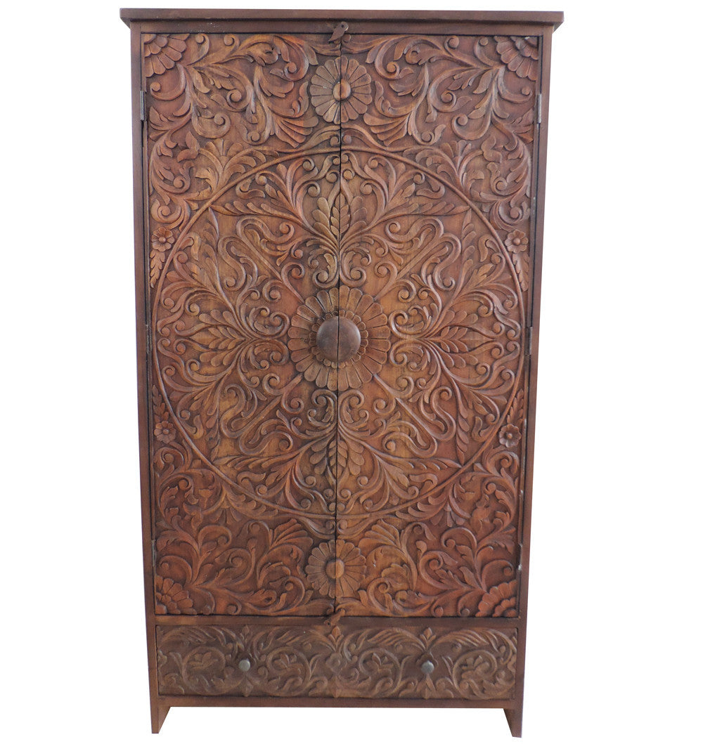 Lotus Carved Cabinet