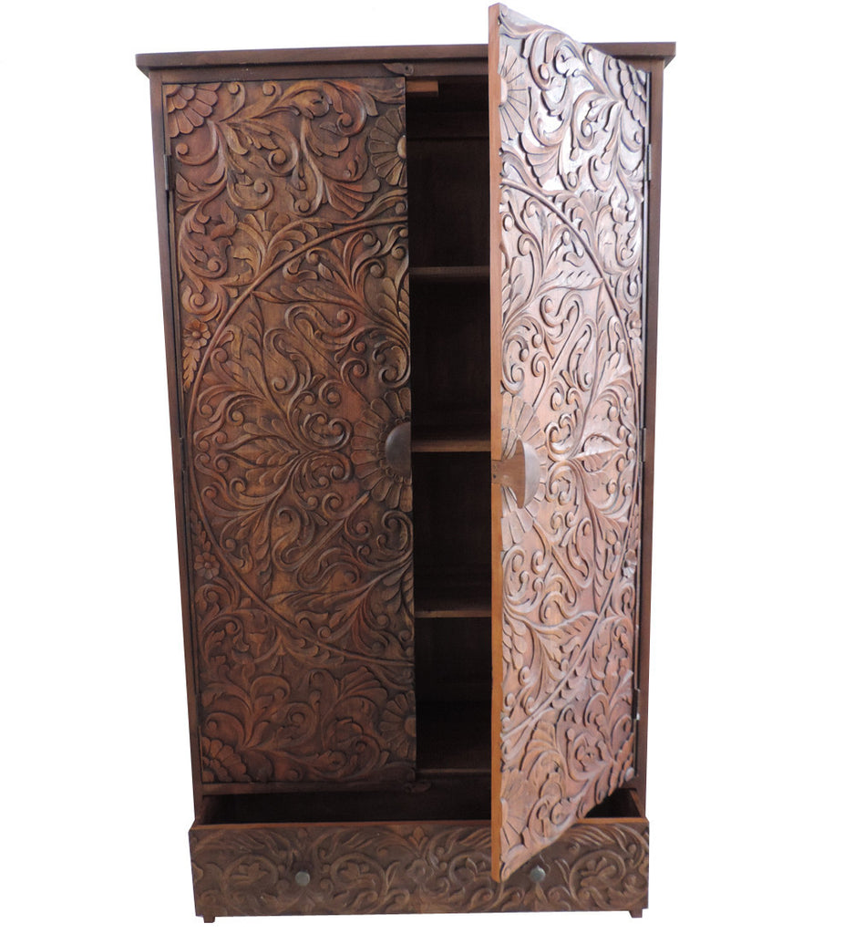 Lotus Carved Cabinet