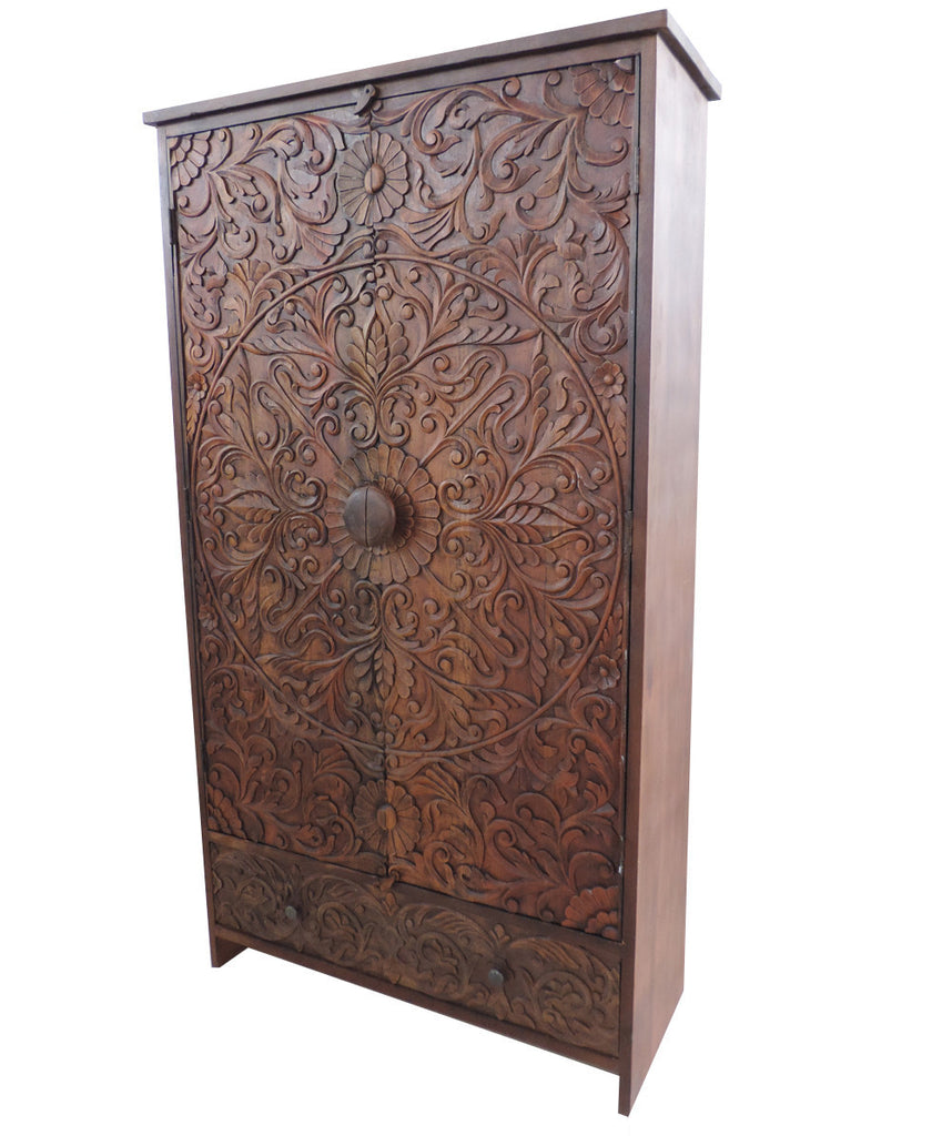 Lotus Carved Cabinet