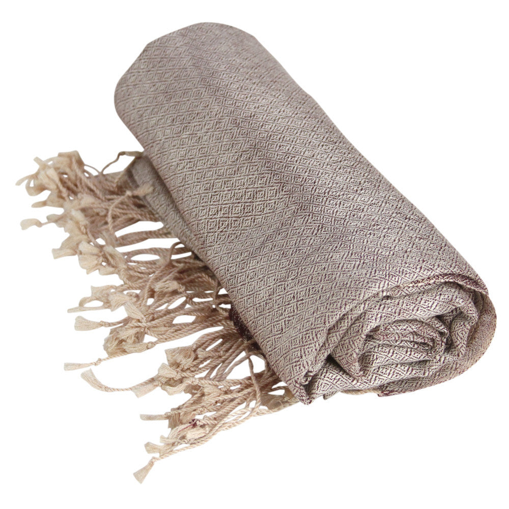 Silvered Burgundy Pashmin Woolen Shawl