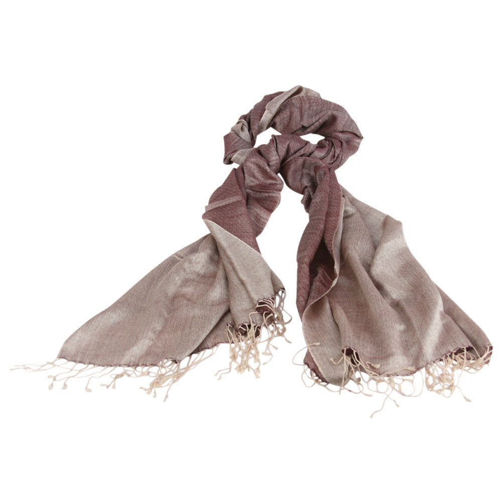 Silvered Burgundy Pashmin Woolen Shawl