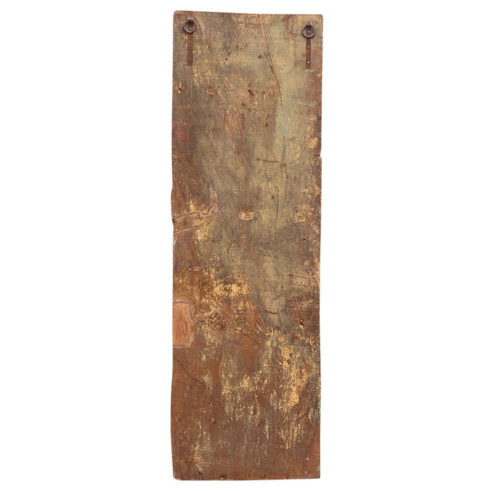 Aged Painted Buddha Wall Panel