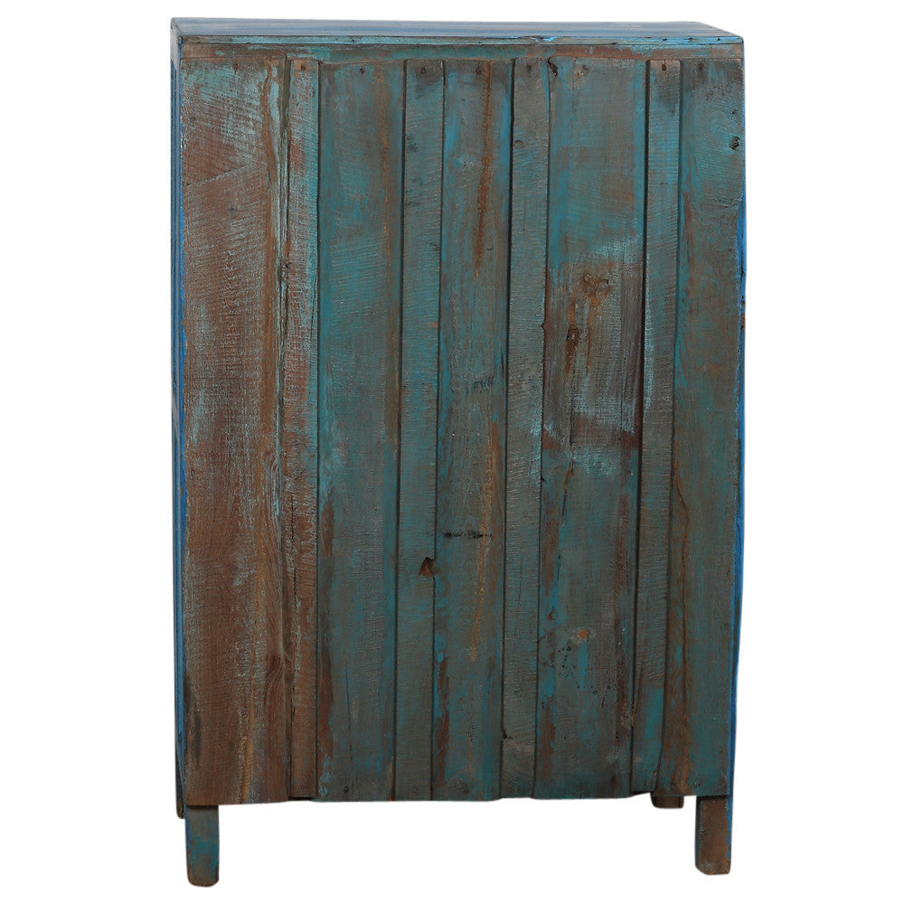 Blue Glass Paneled Cabinet