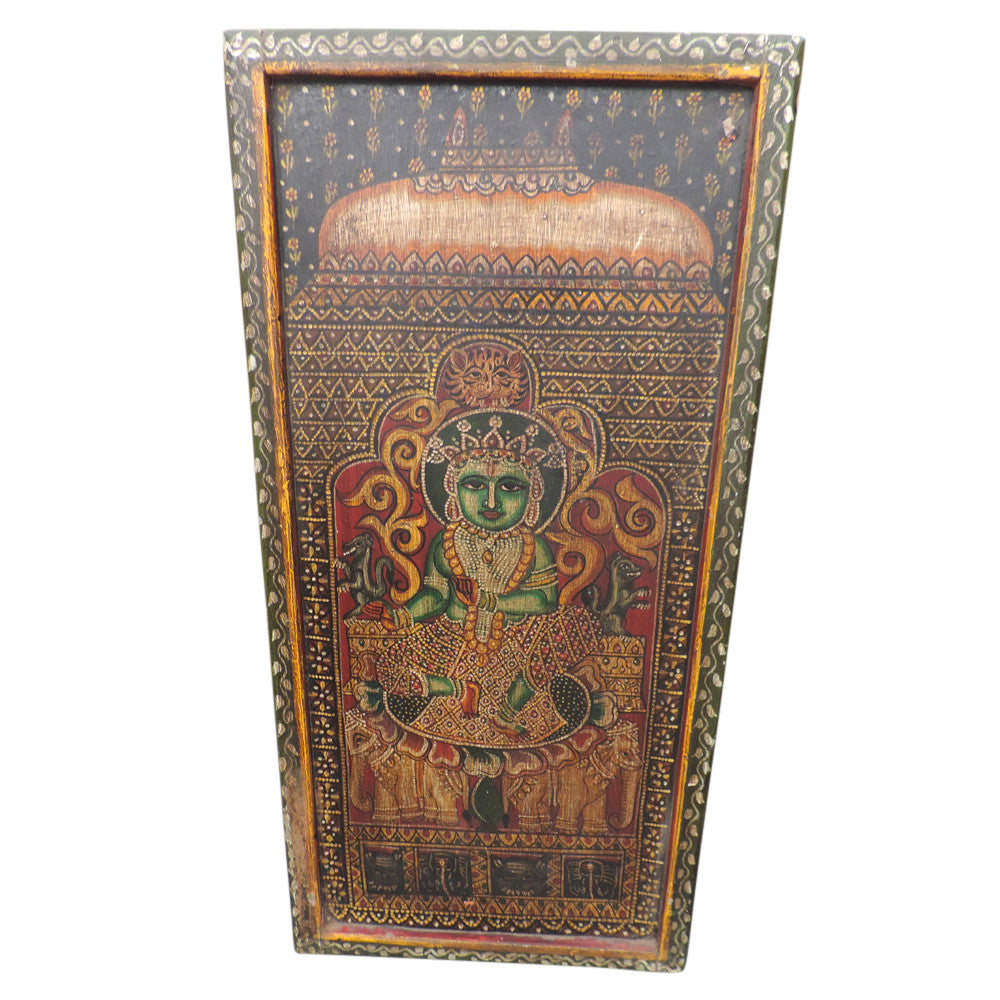 Aged Painted Shiva Wall Panel