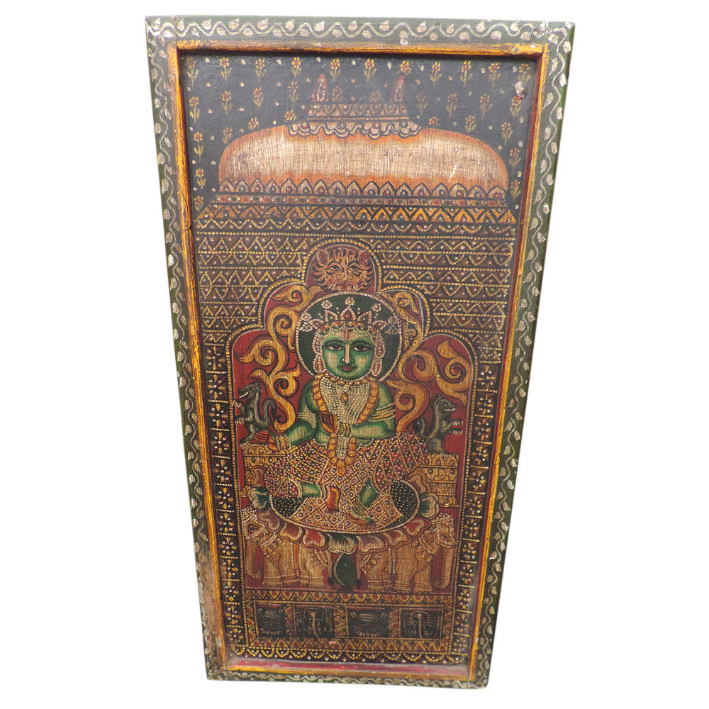 Aged Painted Shiva Wall Panel