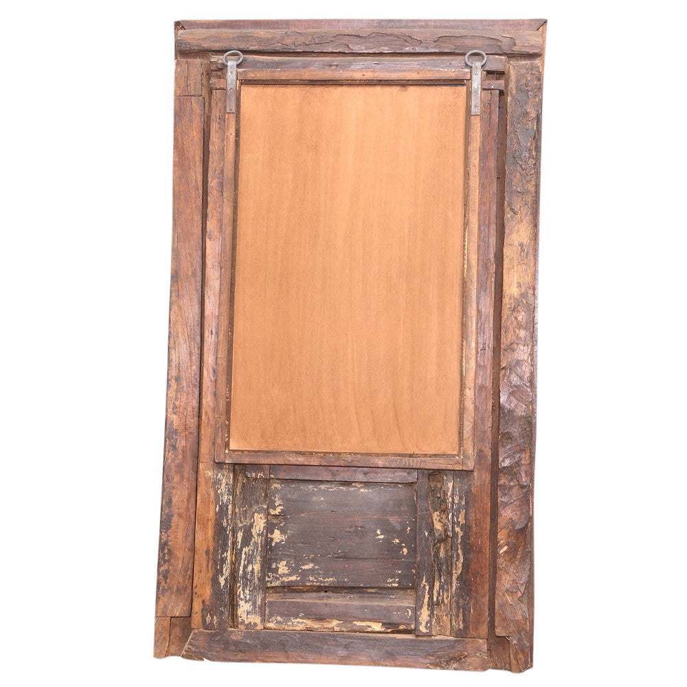 Antique Indian Jharoka Carved Mirror