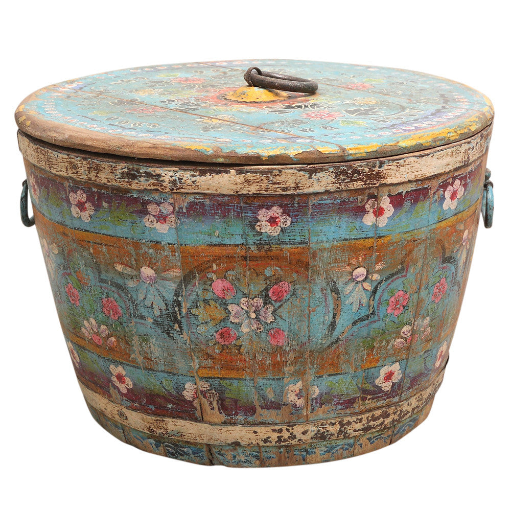 Powder Blue Grain Bucket With Lid