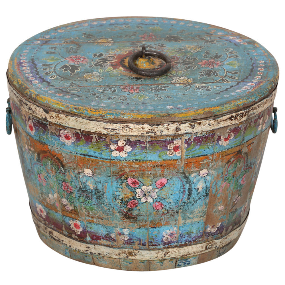 Powder Blue Grain Bucket With Lid