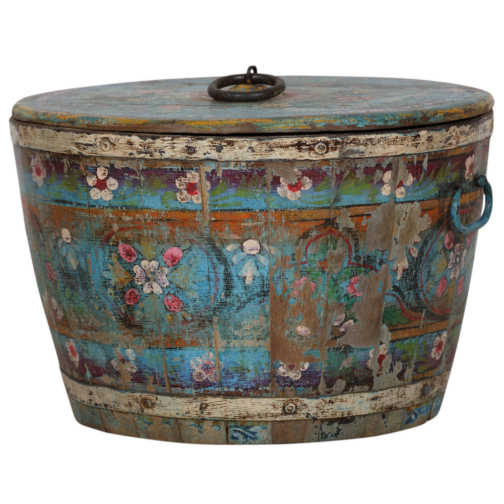 Powder Blue Grain Bucket With Lid